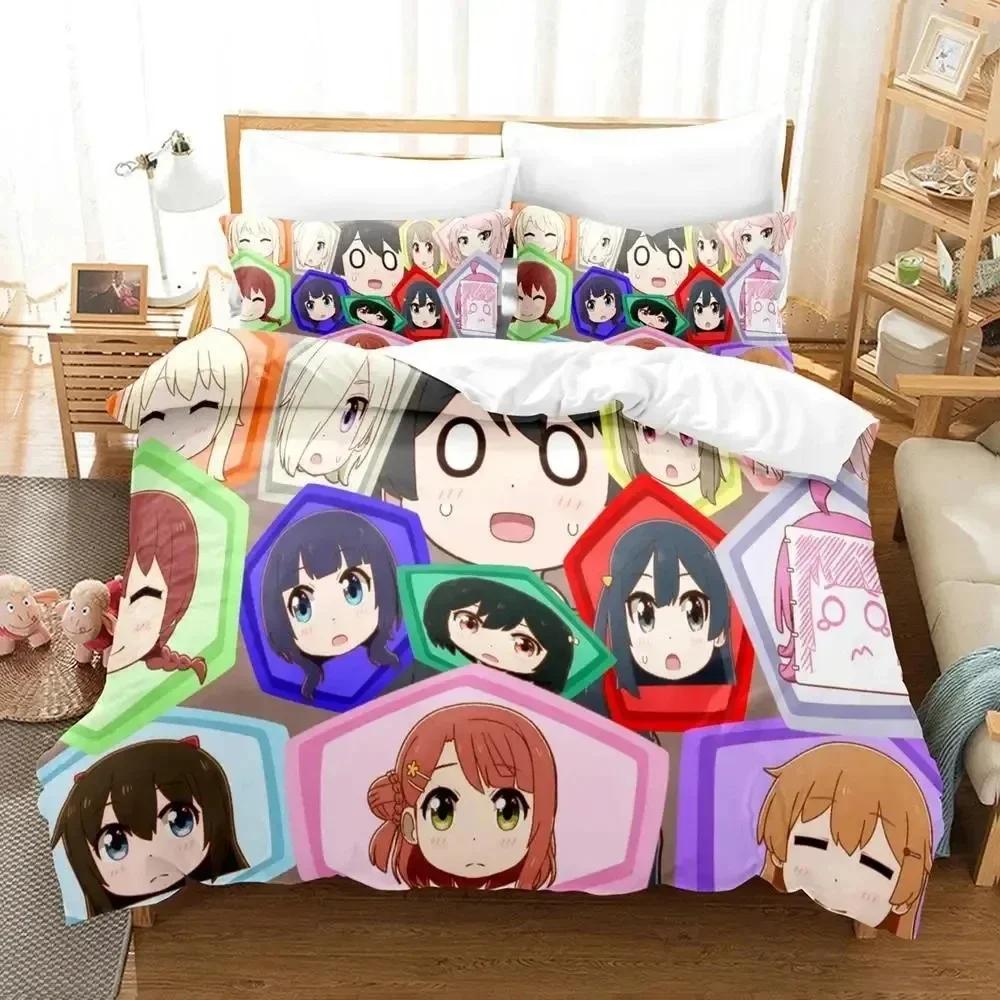 Anime Nijiyon Animation Printed Bed Set Duvet Cover Pillowcase Bedding Set Bed Linen Sheet Quilt Cover Full Queen King Size