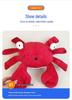 Red Crab Squeaky Teething Dog Toy with Double Pincers