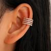 Multi Layer Pearl Stone Hollow C Shape Clip On Ear Cuff No Piercing Elegant Ins Style Single Ear Jewelry for Women