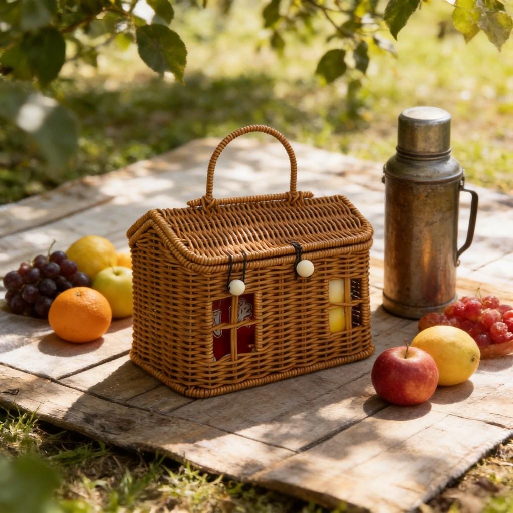 Modern Minimalist Handwoven Basket With Pp Material For Storage And Organizer Use
