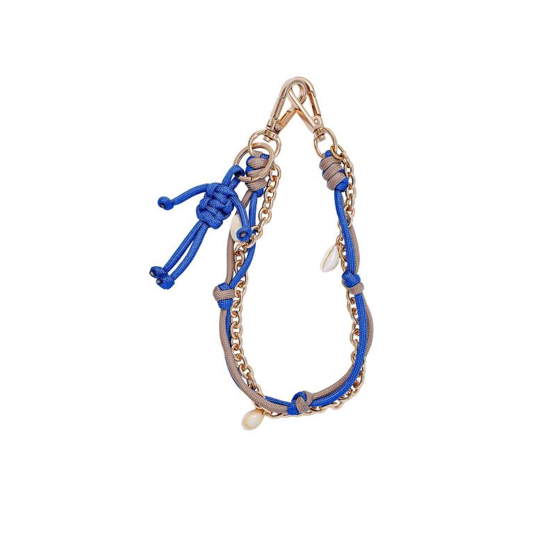 Fashion Leather Keychain Pendants Bags Chain Multi-functional Detachable Rope Woven Metal Chain Lanyard Bag Hanging Accessories