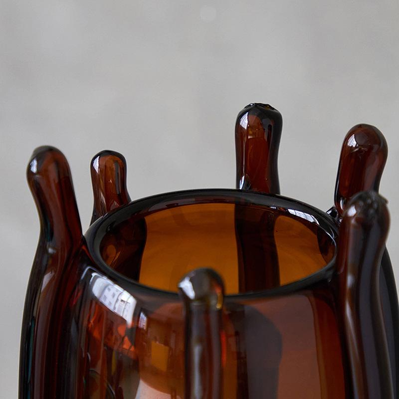 Creative Handcrafted Silk-wrapped Glass Vase Glass Vase Transparent Vase Flower Arrangement Accessories Home Decoration