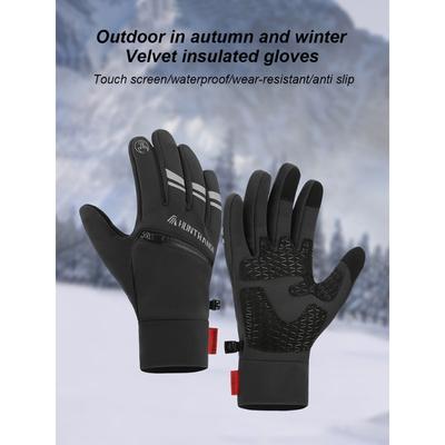 Guanti Neri Invernali da Ciclismo Outdoor Palestra Fitness Sport Corsa Caldi Touch Screen Antiscivolo Guanti da Moto Uomo Donna