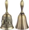 Retro Bronze Metal Bryllupsklokke Kæledyrstræningsklokker Serviceklokke Kald til Restaurant Bar Jingle Kirke Skole Klasseværelse