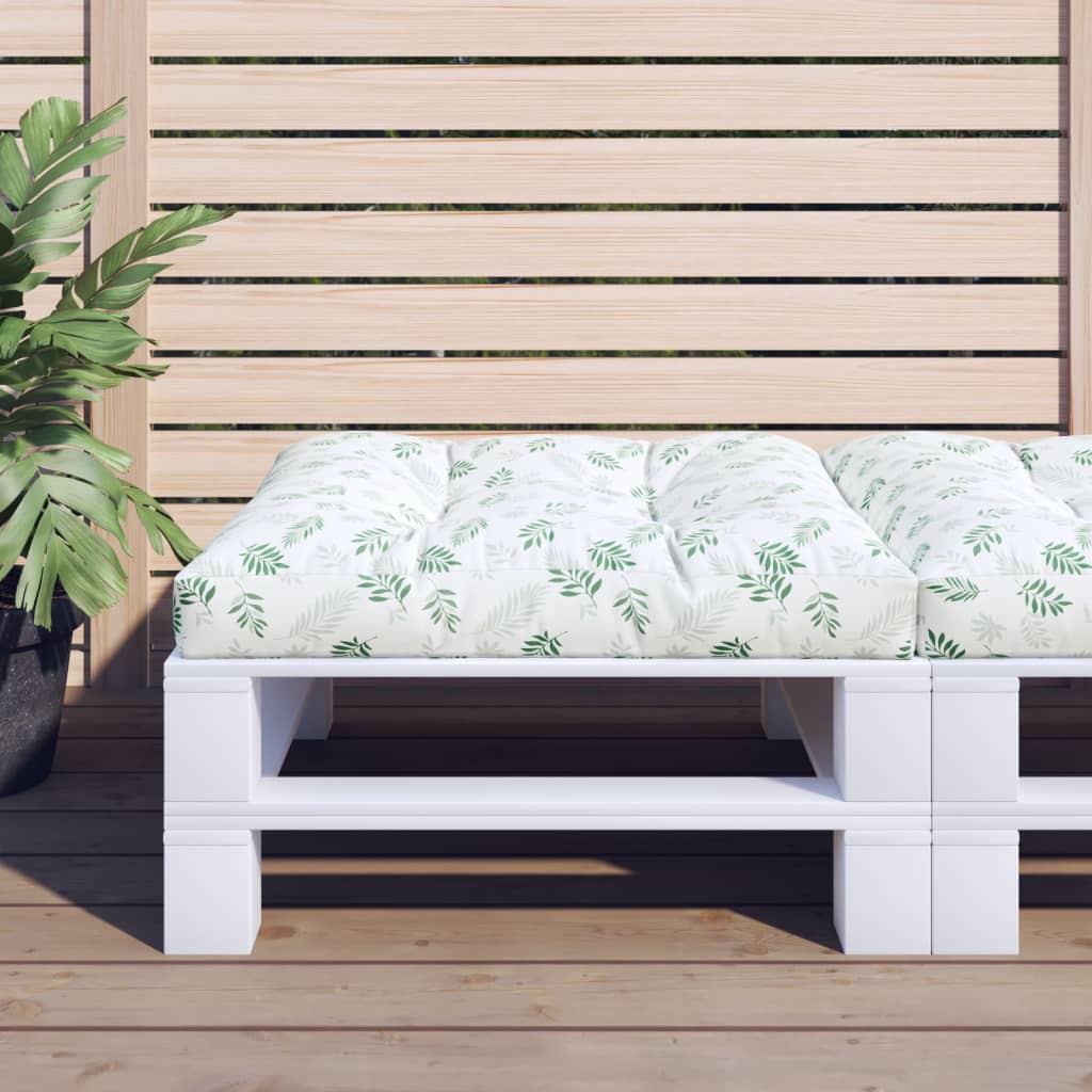Pallet Cushion with Leaf Pattern 70 x 70 x 12 cm Fabric