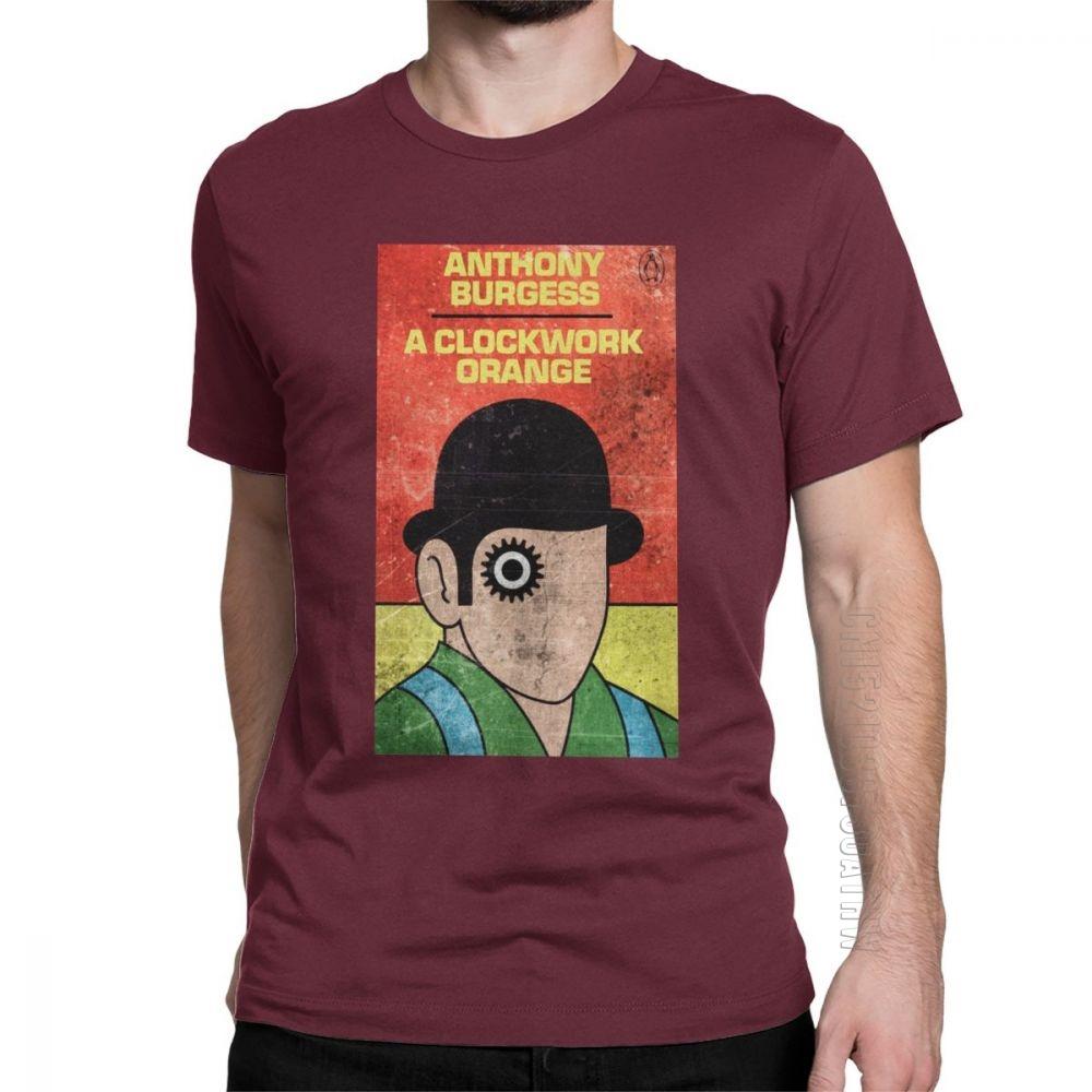 Modne Koszulki A Clockwork Orange Męskie Bawełniane Koszulki Kubrick Alex Burgess Droogs Anthony Mleko Filmowe Koszulki z Krótkim Rękawem dla Dorosłych
