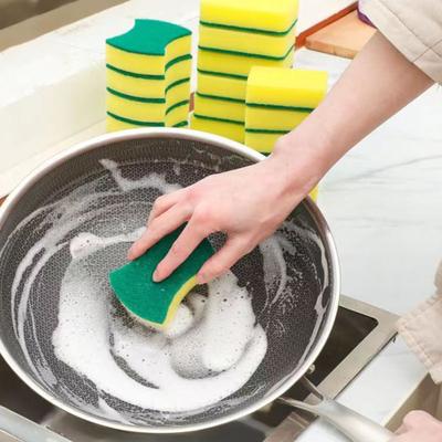Spugna da Cucina Biadesiva con Forma a Vita, Spugnetta Multiuso per Pulizia Piatti per Macchie Difficili e Sporco