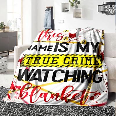 True Crime Watching Blanket Gift Personalized Blanket Customize Your Name Durable Comfort Suitable For Sofa Couch Office Bed Picnics For All Occasions