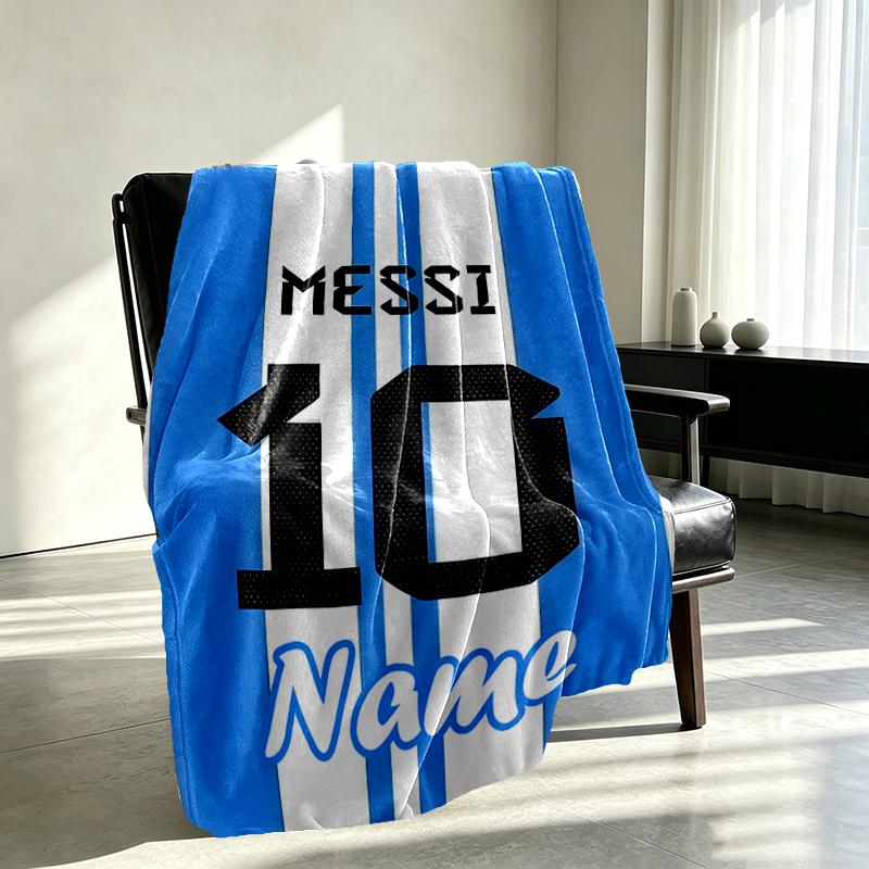 Custom Name Personalized football star Print Blankets, Home Decor, Bedroom, Sofa, Camping, Couch, Gifts for Birthday Christmas