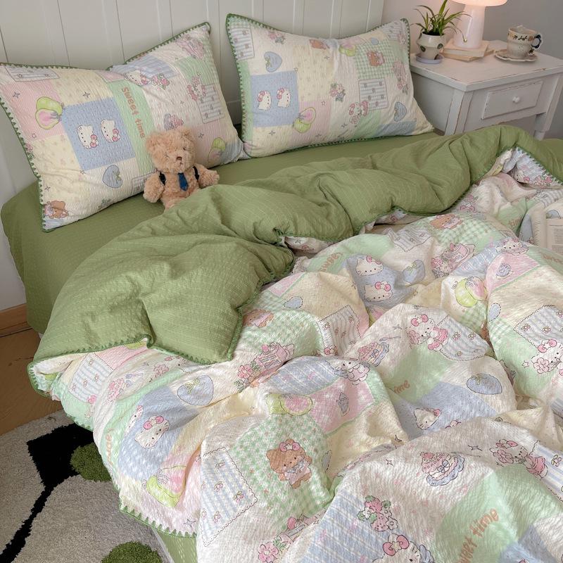 2026 New Cartoon Style Puffy Cotton Embroidery Bedding Set