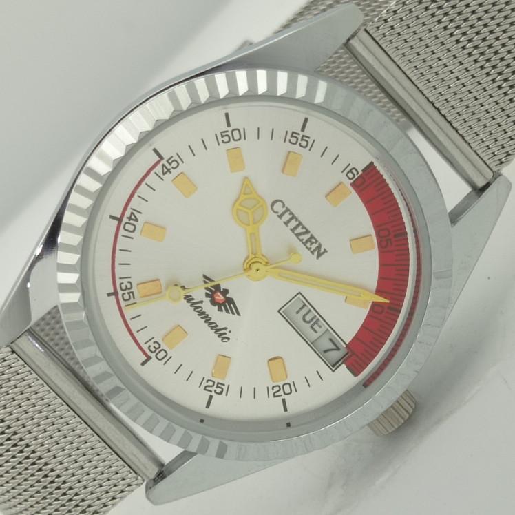 

REFURBISHED CITIZEN AUTOMATIC 8200 JAPAN MENS SILVER DIAL WATCH 09-a413175-2 Sku009-a413175