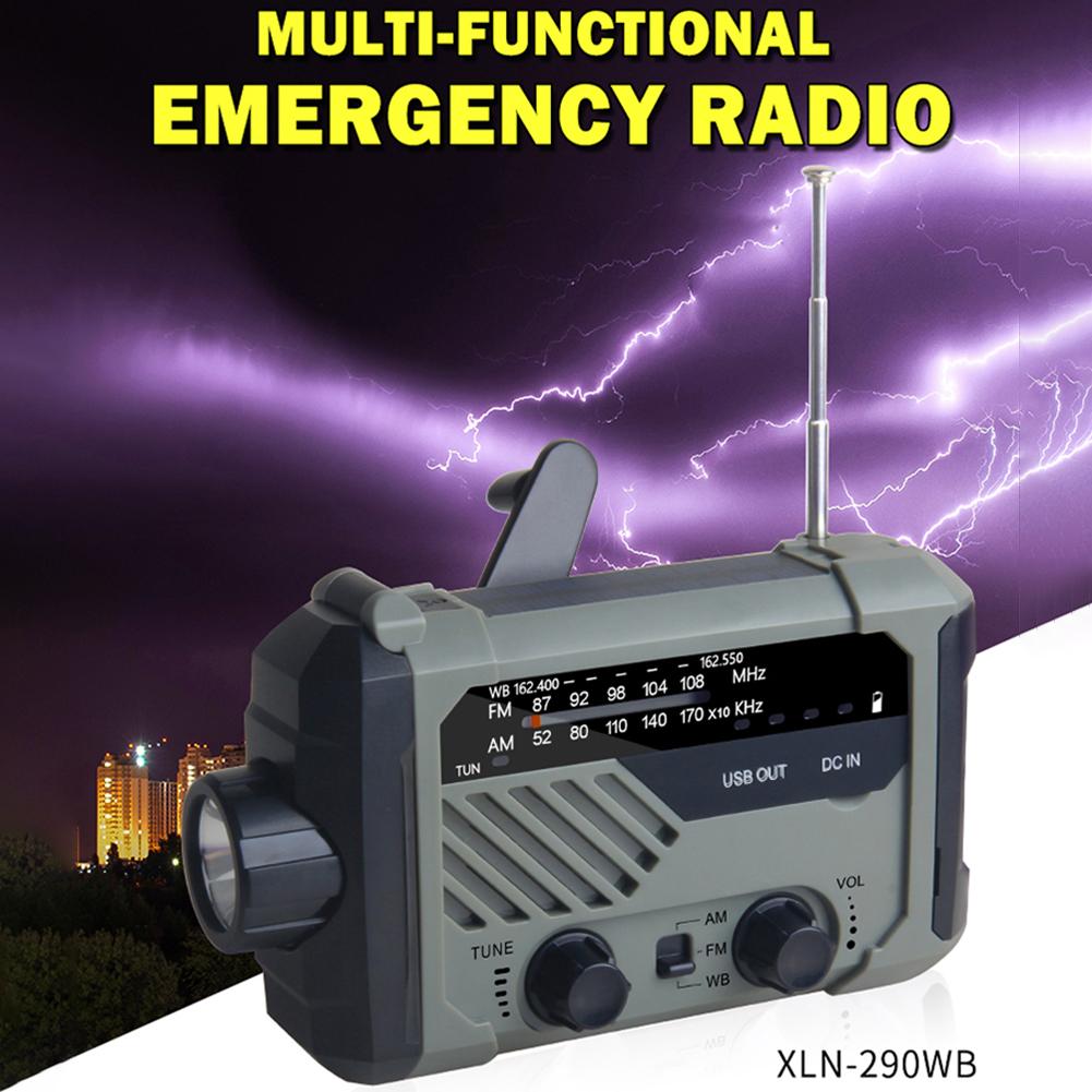 Emergency Solar Radio with Handle, Portable 3-Mode Flashlight SOS Siren Cell Phone Charger Camping Survival Gear and Supplies
