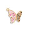Wholesale 4Pcs/lot Crystal Butterfly Charms Stainless Steel Colorful Enamel Animal Pendant for DIY Necklace Making Supplies