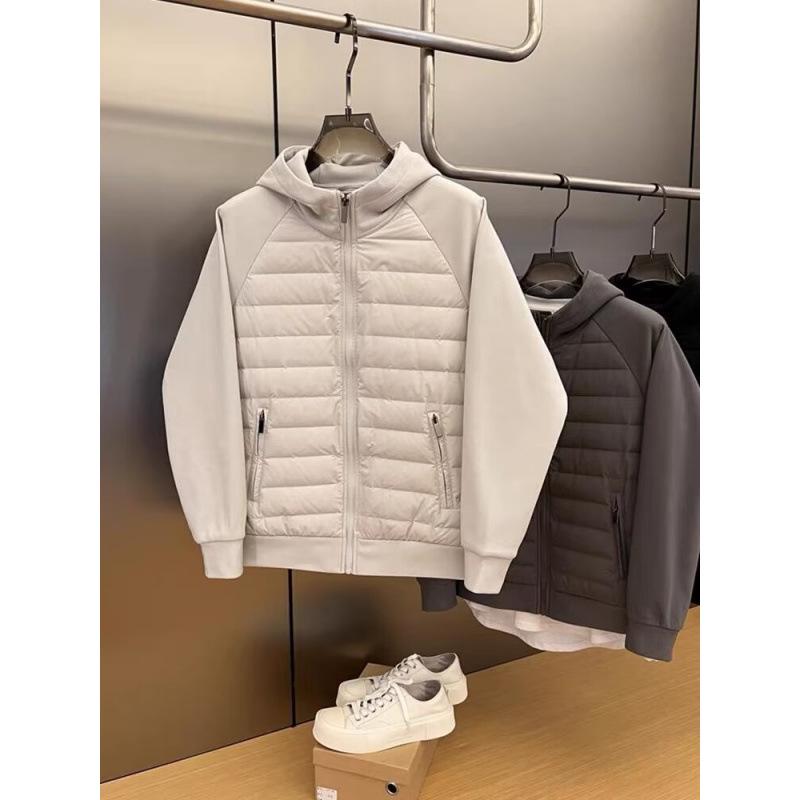 

Men s Casual Hooded Winter Cotton Jacket - Loose, Trendy, Solid Color Spliced Design Double Extra Large белый