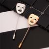 Vintage Fashion 3D Accessories Decoration Men's Face Gold Color Mask Lapel Pin Jewelry Brooches Pin