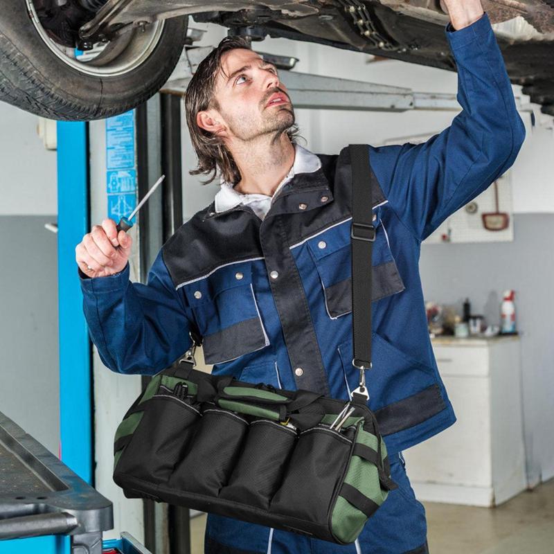 Tool Bags For Men 16-Pocket Oxford Large Tool Bag Portable Tool Tote Tool Case Heavy Duty Tool Bag Tool Box Organizer For Women