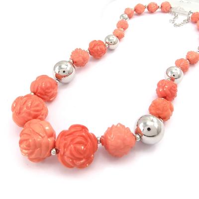 [J9143] - Návrhářský náhrdelník 'Rosa Romantica' oranžový