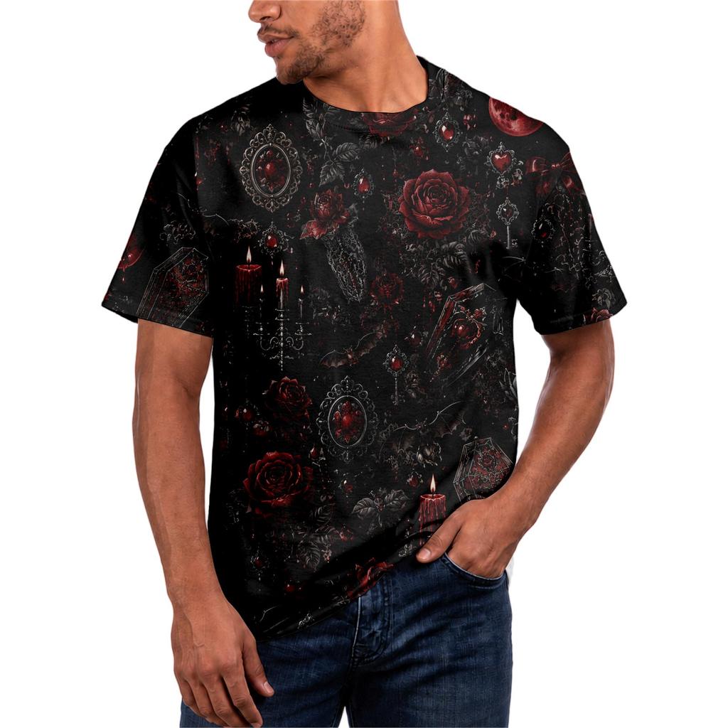 Halloween All Over Print T Shirt , Cute Pumpkin Graphic Tee for Women Men