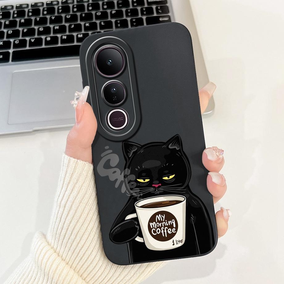 Für Vivo V50 Lite 4G 5G V50 5G Handyhülle Silikon Weiche Rückabdeckung Für Vivo V2441 V2427 Bumper Drache Katze Blume Schmetterling Capa