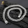 NUOYA Trendy Rapper Jewelry Iced Out Diamond 12mm Cuban Link Chain Necklace 18K Cold Plated Necklace for Men Customizable Logo