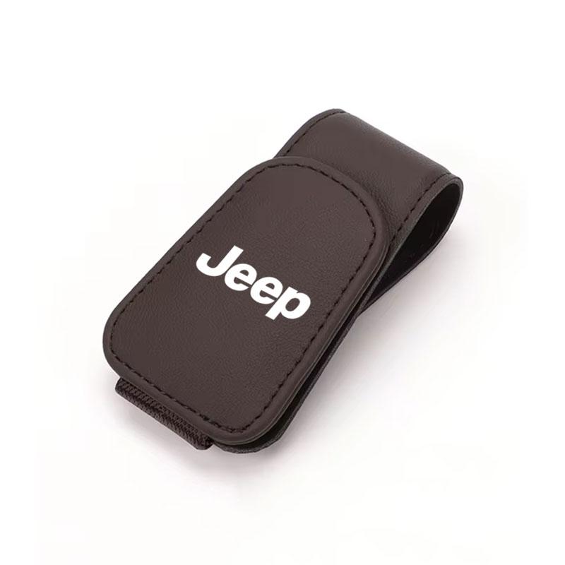 DAIFFT1 Car Glasses Clip Sun Visor Hanger Clip Ticket Card Clips For Jeep TRAILHAWK COMMANDER LIBERTY Wrangler Lanyard Car Accessories