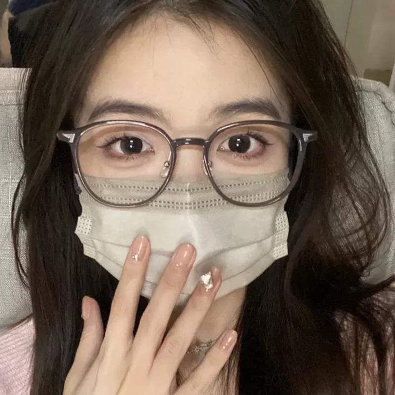 Anti-blue Light Myopia Glasses for Wowen Round Finished Eyewear Retro Clear Lens Short-sighted Eyewear Diopter 0 To -4.0