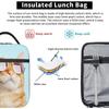 Sunglasses Cat Thermal Lunch Box Insulated Lunch Bags for Women Men Girls Boys Detachable Handle Lunch Box Meal Tote Bag