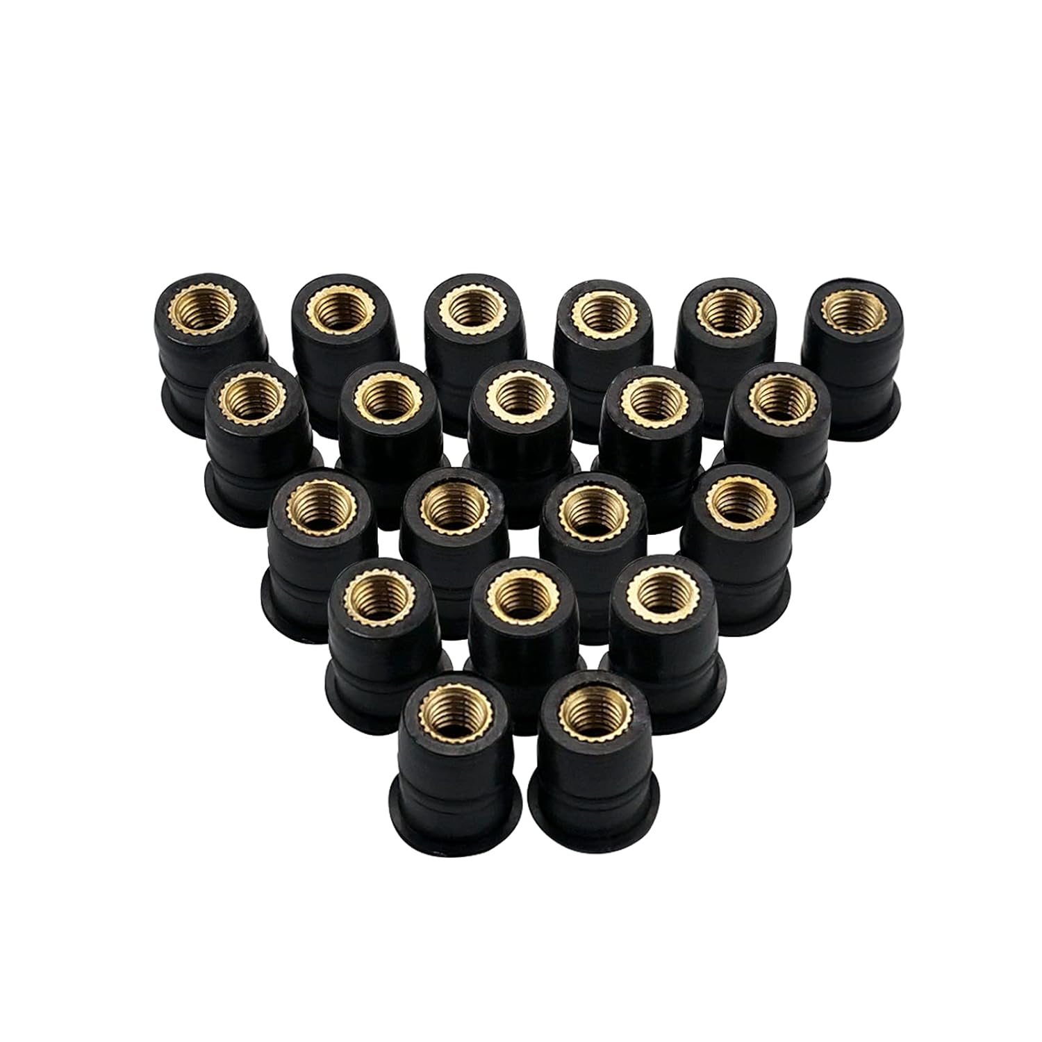 20PCS M5 Well Nuts Fairing Fasteners Windshield Motorcycle Accessories Screws Rubber and Steel Parts Windscreen Nuts