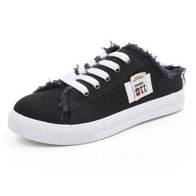 2025 Spring Summer Women Canvas Sneaker Low Top Denim Sneakers Ladies Lace-Up Flat Canvas Board Shoes Female Sapatos Femininos