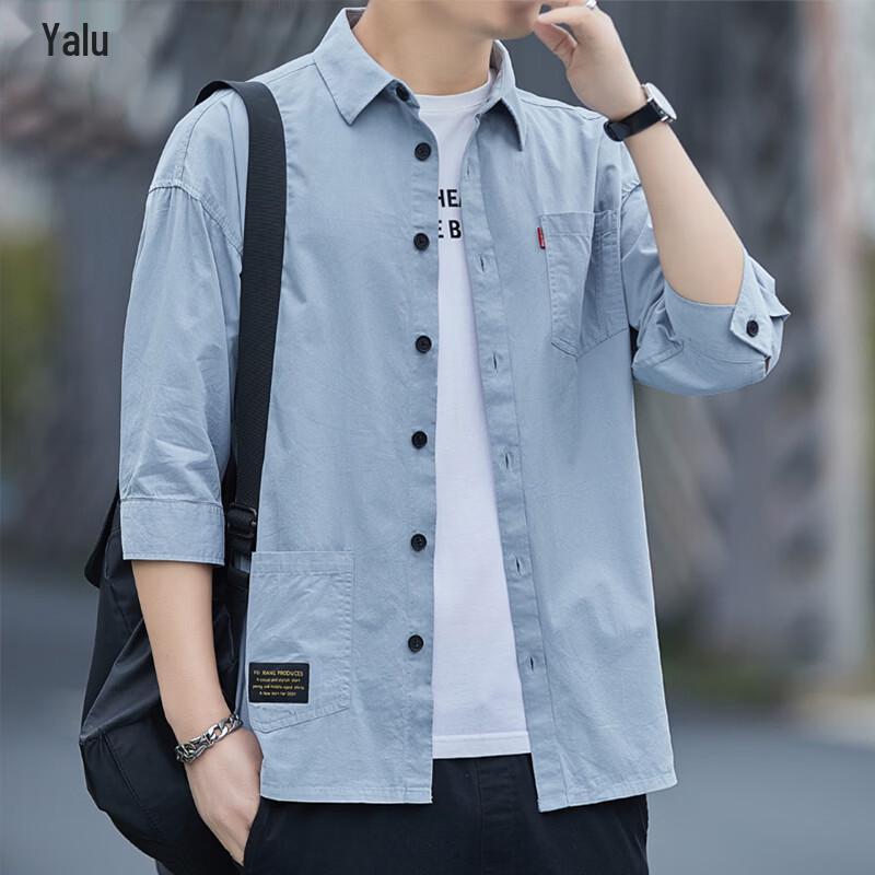 

Men s Cotton 3/4 Sleeve Casual Shirt 3XL