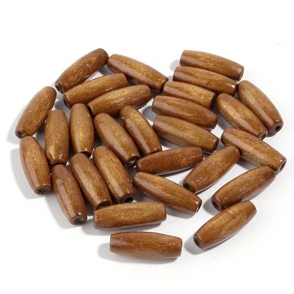 

100-1000pcs 15x7mm Coconut Brown Dyed Wooden Oval Beads, Natural Wood Loose Spacer Beads for DIY Jewelry Making & Crafts 100pcs колір світло кави
