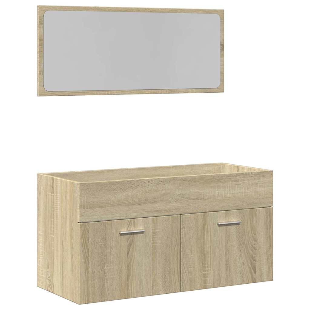 2 Piece Bathroom Furniture Set In Sonoma Oak Particle Board
