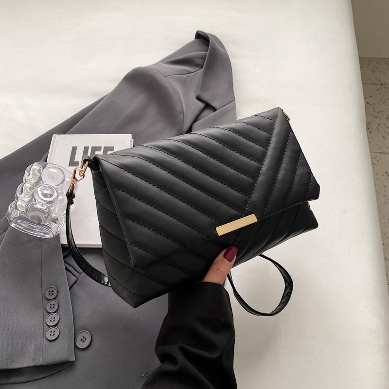 

Stylish Pu Casual Commuter Crossbody Bag For Women Chic Minimalist Small Square Design Black