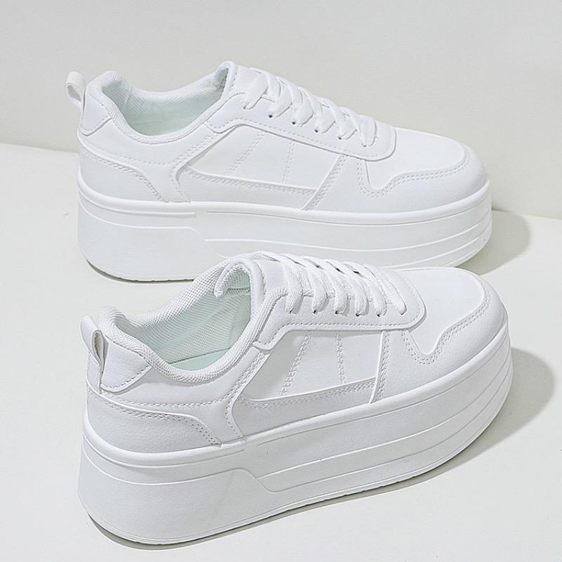 White Women Sneaker High Quality Leather Casual Shoes Designer Height Increasing Sports Shoes for Women Platform Vulcanized Shoe