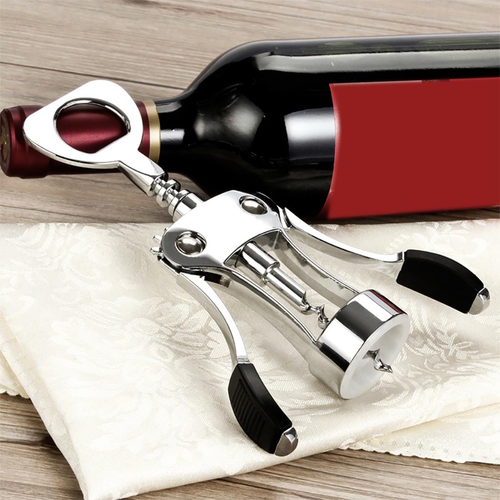 Wine Bottle Opener Stainless Steel Beer Bottle Opener Sturdy Wine Opener Manual Wing Corkscrew Elegant Wine Bottle Opener Tool