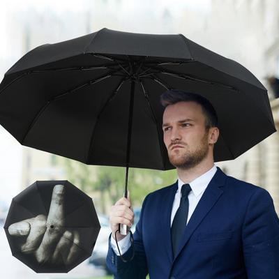 Orta Parmak Kaldırılmış Katlanır Şemsiye, Tamamen Otomatik Kişiselleştirilmiş Komik Uluslararası Jest, Şemsiyenize Karşı Nefret