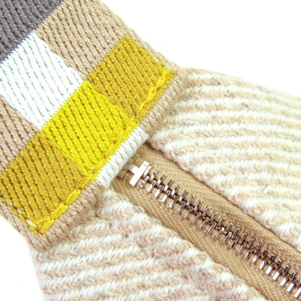 Pristine HERMES Pouch BRIDE A BLACK PM OC Serie Button Handbag wool Women Used