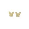 Trend Enamel Beige Butterfly Stud Earring for Women Temperament Korean Design Simple Cute Animal Wedding  Zircon Girl Gift