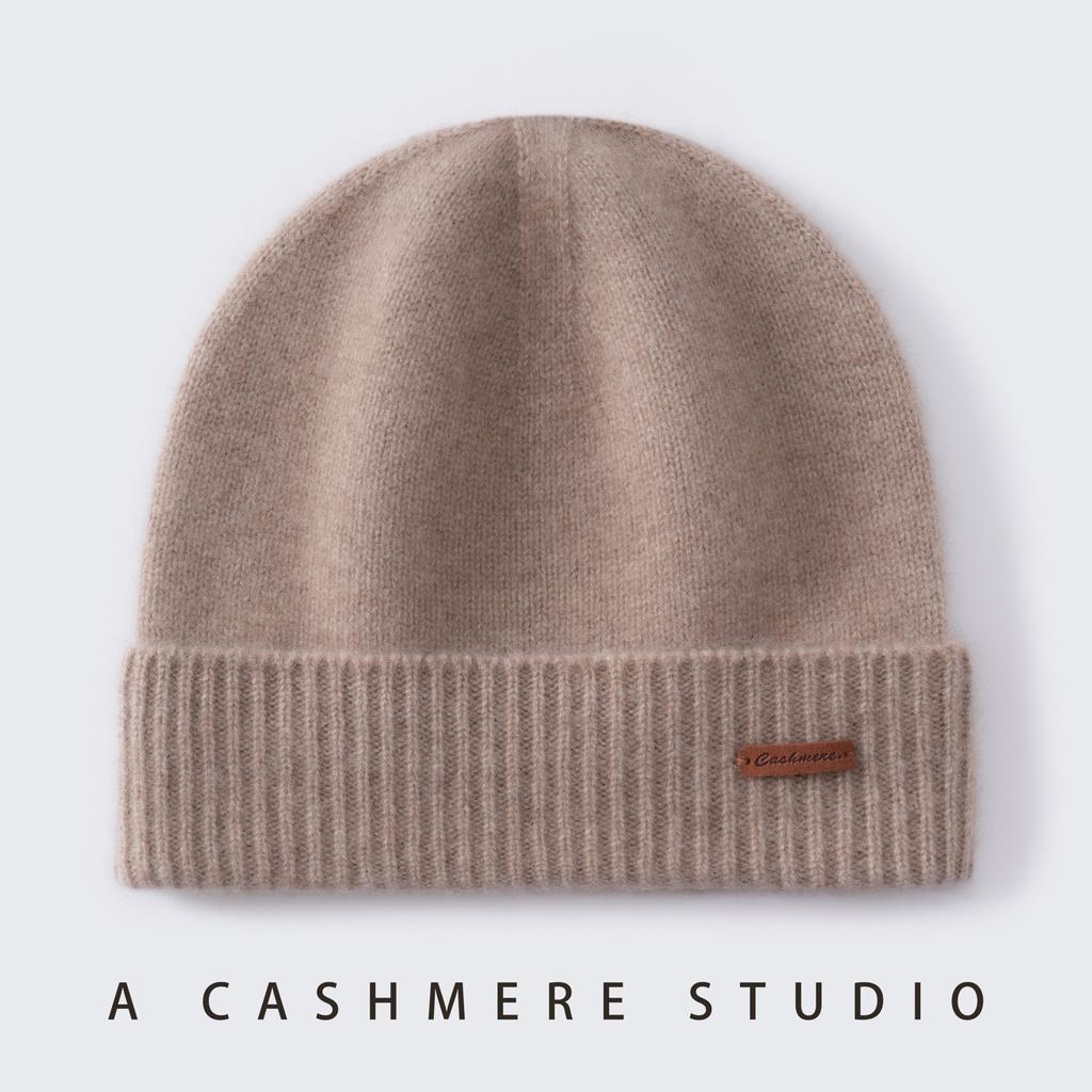 Winter New Warm% Pure Cashmere Hat Men's and Women's Knitted Wool Hat Casual Hat Outdoor Cold Hat