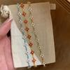 Bracelet trèfle à quatre feuilles turquoise entièrement pavé de diamants pour femme, quotidien, haut de gamme, niche, exquis, fleur en zircon rouge, bijoux
