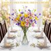 10pcs Spring Artificial Daisies Flower Stems 17 Inches Fake Wildflowers Arrangement Spring Floral Picks with Colorful Daisies and Forsythia