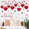 Valentine's Day Decorative Heart Wall Sticker, Wall Decal, Festive Window Decal, For Parties, Red Color, Love,