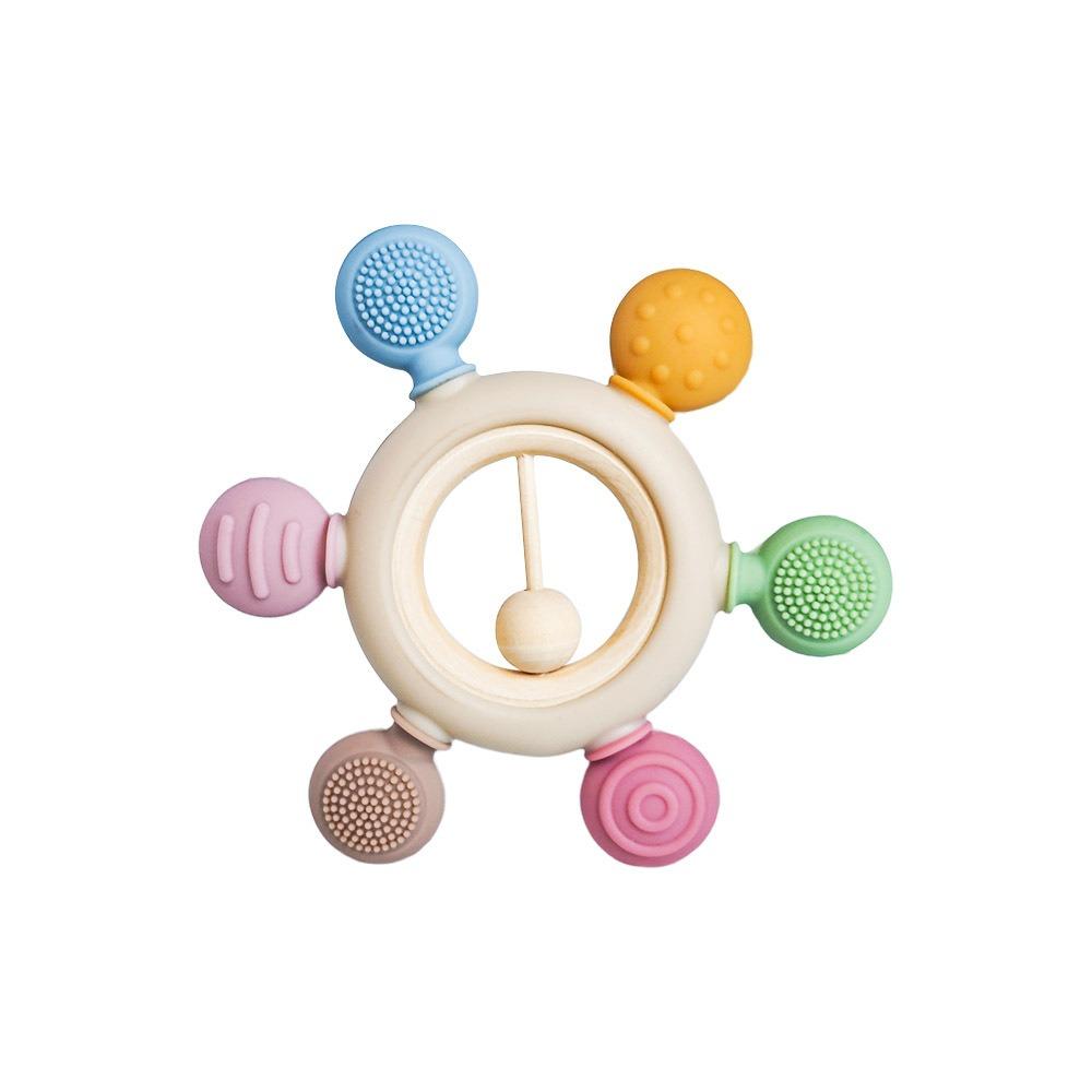 Easy To Clean Baby Teething Toys Wooden Ring Sensory Toys Baby Gums Soothers  Infant Soothing