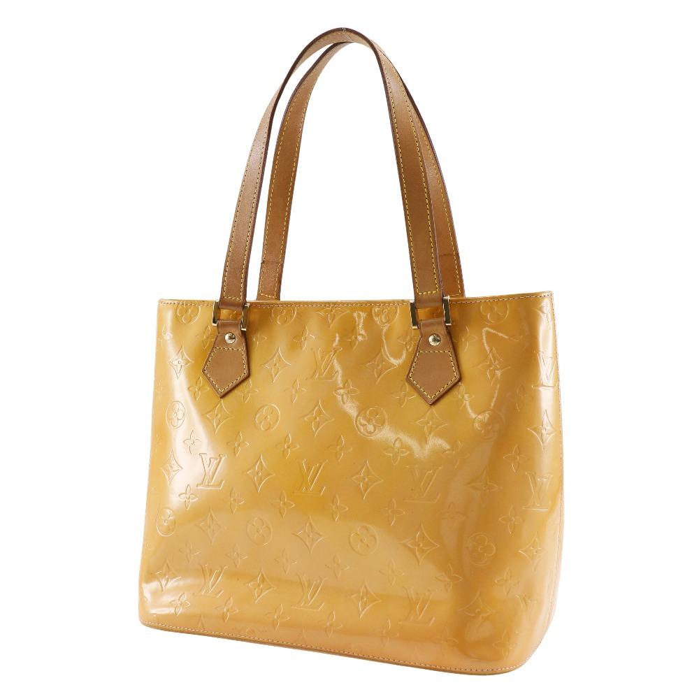 LOUIS VUITTON Houston Tote Bag M91054 Rose yellow Monogram Vernis Women Used