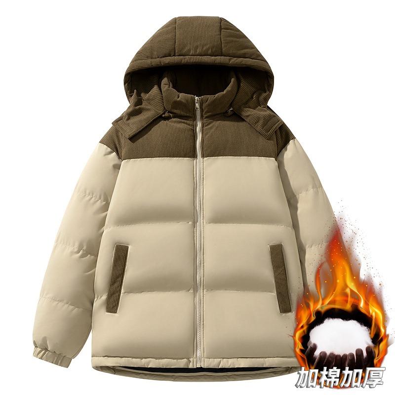 

Групповая покупка вельветовой хлопковой одежды с подкладкой, мужская зимняя трендовая свободная цветная куртка с хлопковой подкладкой для мужчин со съемным капюшоном 3XL