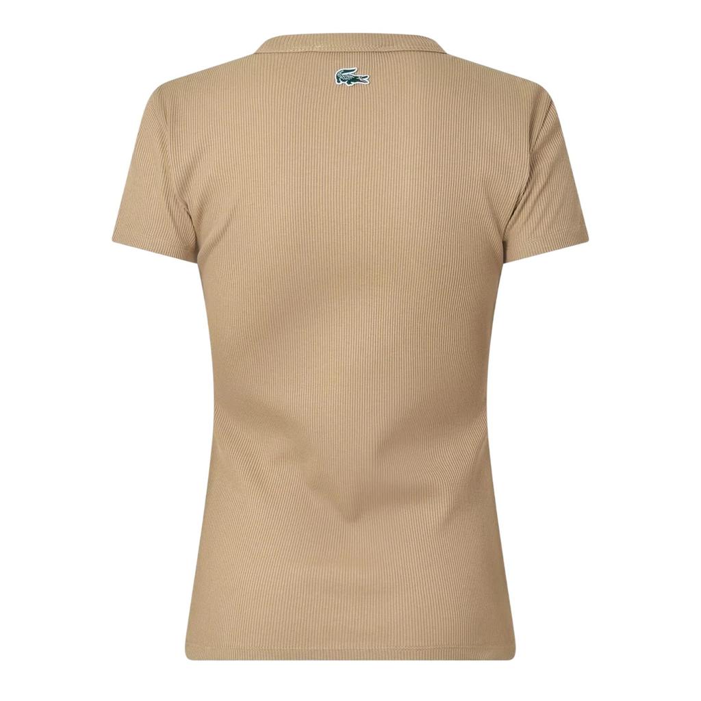 Lacoste Womens/Ladies Ribbed Fleece Crew Neck T-Shirt