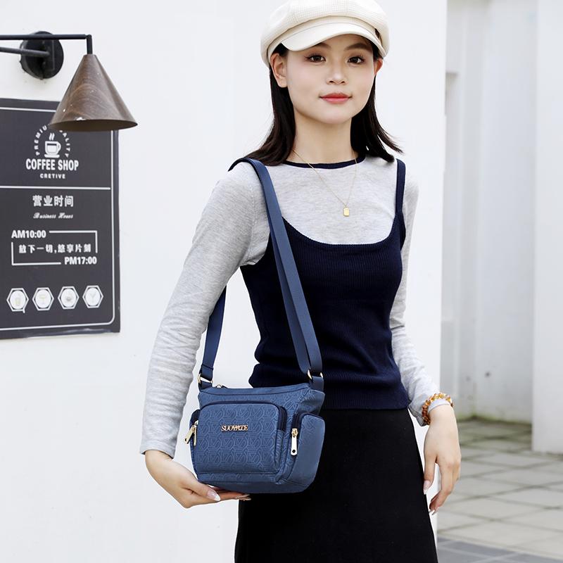 Women's Nylon Tote Bag Shoulder Bag Multi-compartment Mother Bag Lightweight Crossbody Bag