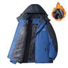 Winter Warm Fleece-Lined Hooded Outdoor Jacket Men Thick Insulated Windproof Raincoat Hiking Camping Skiing
