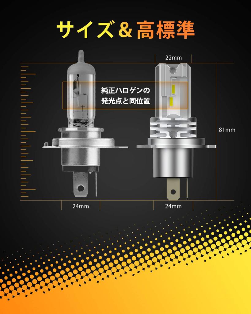 OXILAM H4 Hi/Lo Motorcycle LED Headlight, LED Bulb, Compatible with Vehicle Inspection, Integrated, Non-Polarity,