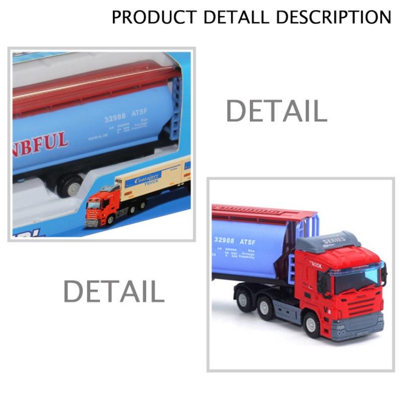 1/48 Truck Trailer Diecast Truck Model with 12 Wheels Diecast Toy